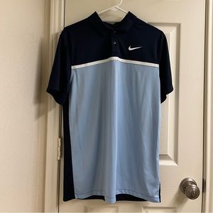 Nike men’s Navy blue stripe Golf PGA polo collar shirt tour